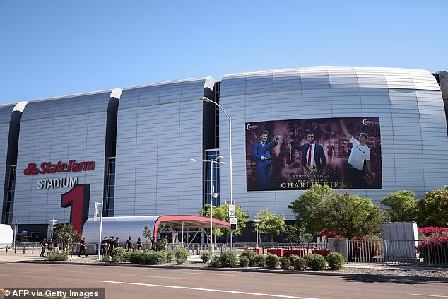 Sunday, the mother of two will once again command attention, as she speaks at her husband's funeral at State Farm Stadium in Glendale, Arizona. The service is expected to draw nearly 100,000 people