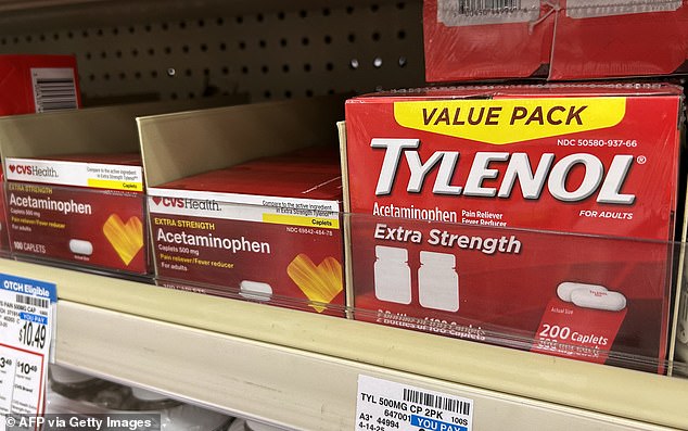 Acetaminophen is sold under the brand name Tylenol, as well as other over-the-counter medications like Benadryl (stock image)