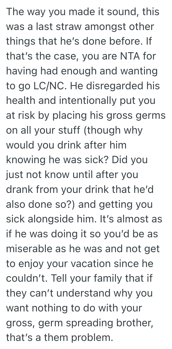 Screenshot 2025 08 21 at 11.34.57 AM Sibling Wanted A Peaceful Vacation, But When His Brothers Reckless Behavior Got Him Sick, He Questioned Whether He Wanted To Pull Away From Him Entirely