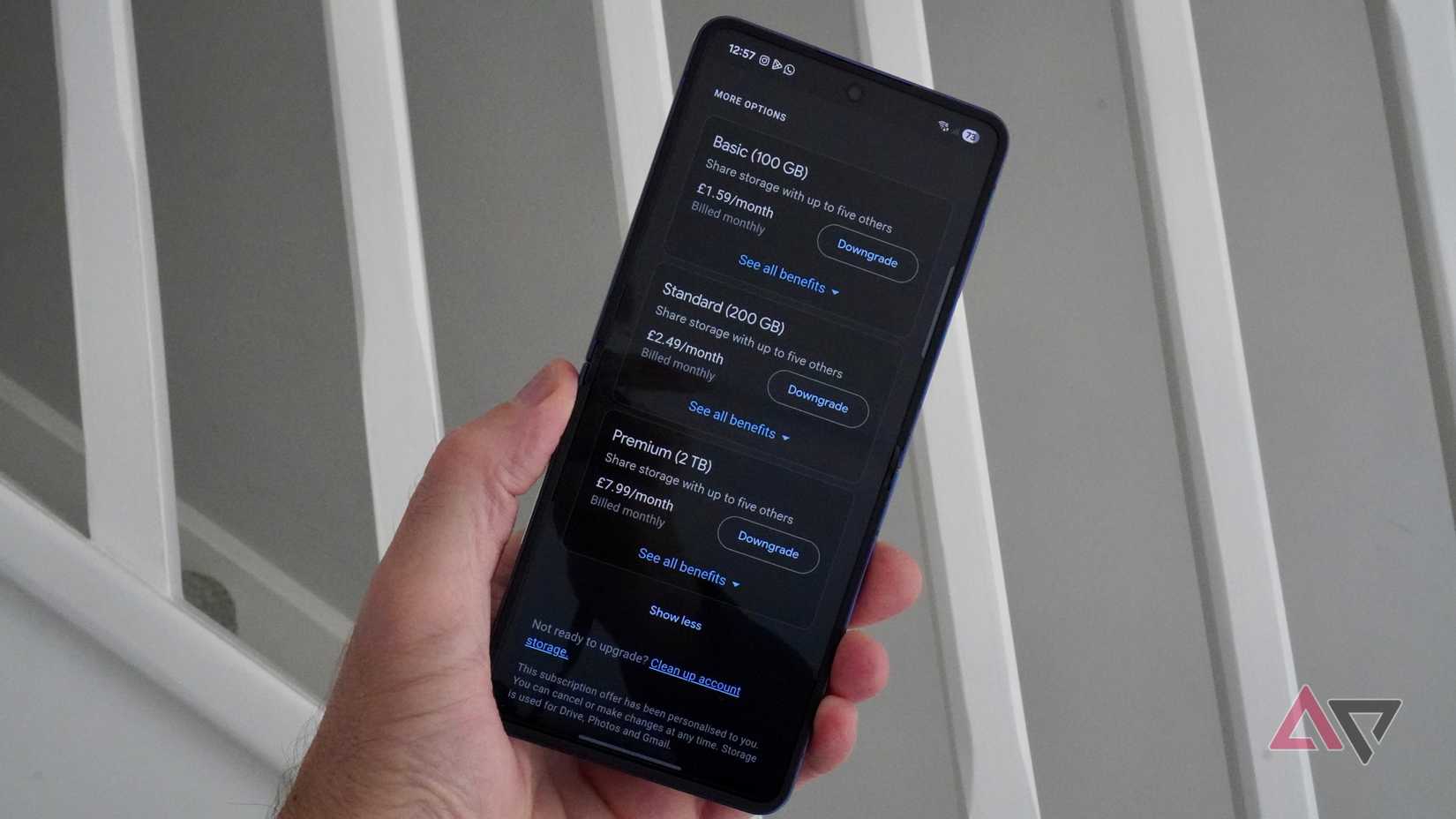 Google One downgrade subscription options